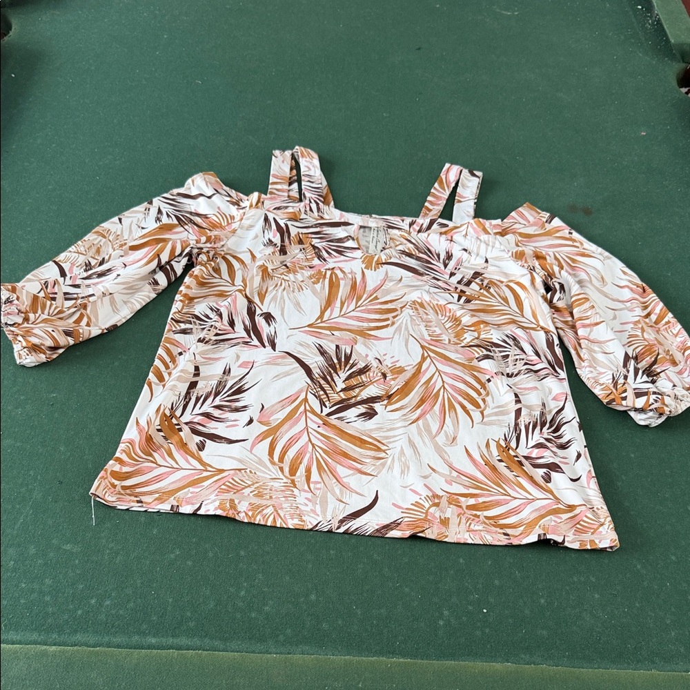 Women's Tropical Print‎ Off-Shoulder Top. CAJA # 1. C